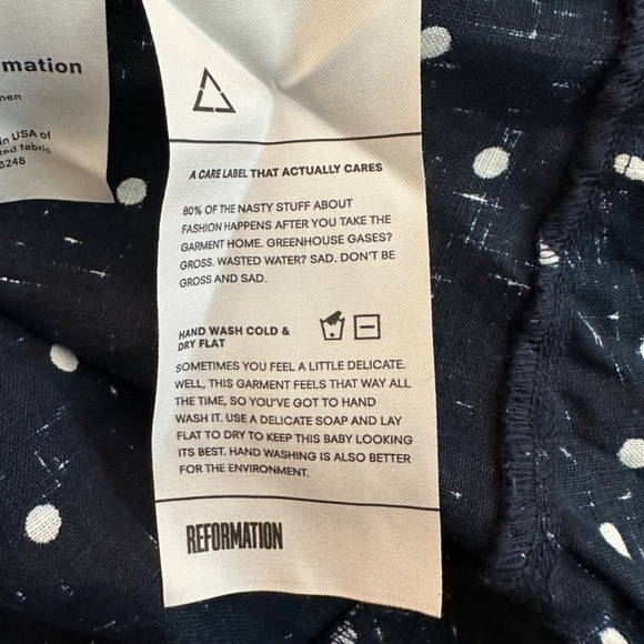 Reformation Mini Wrap Dress Womens S Linen Polka Dot USA Made Cottagecore Preppy - Picture 13 of 16